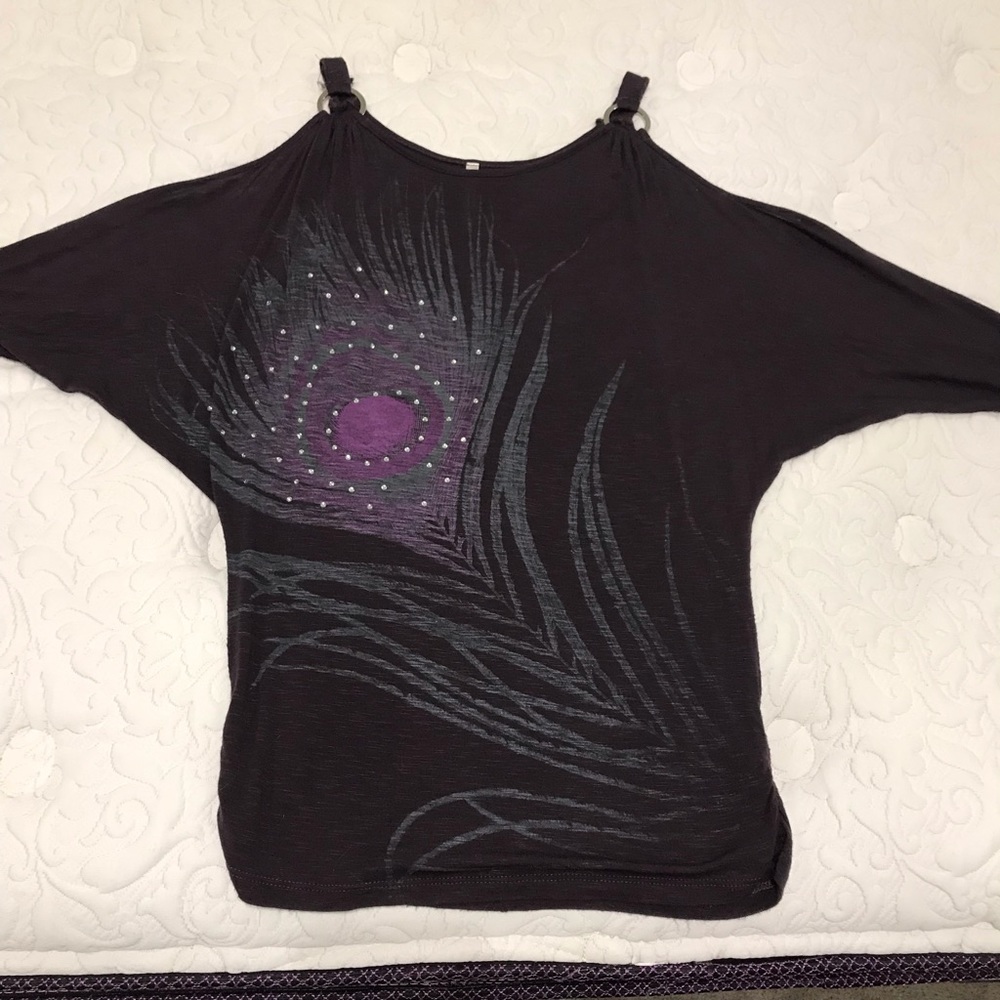 Plum colored burn out blouse